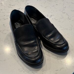 Franco Sarto Black Leather Slip-On Loafers
